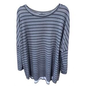NEW PIXI + IVY women's stripe tunic top in grey